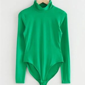& Other Stories Green Turtleneck Bodysuit